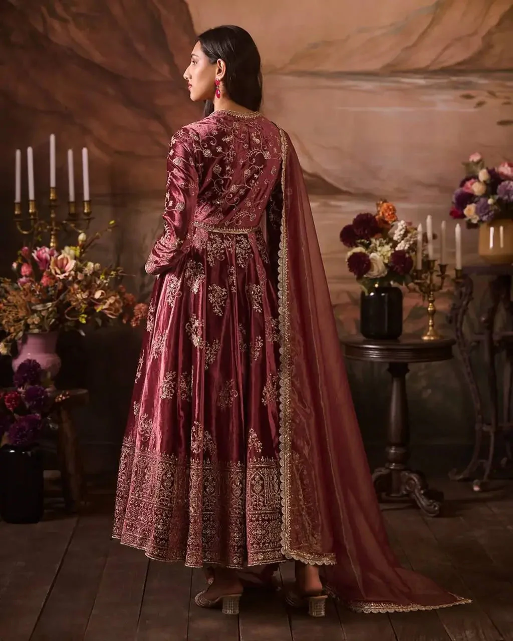 Classic Japan Satin Anarkali with Dupatta set - Image 3
