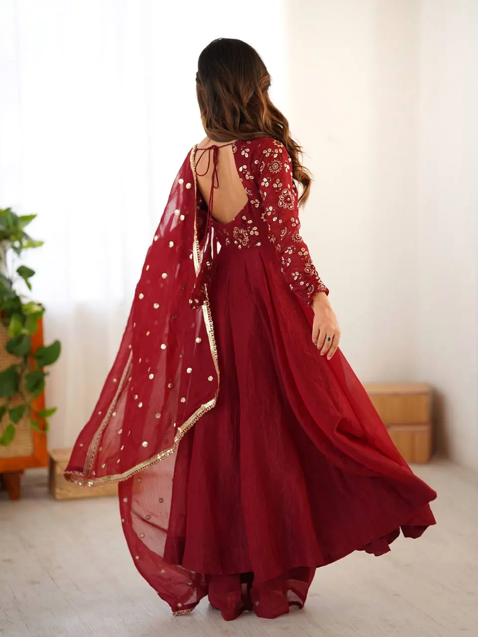 Megha -SRK Ethnic Wear Gown  from Crunchy Silk - Image 4