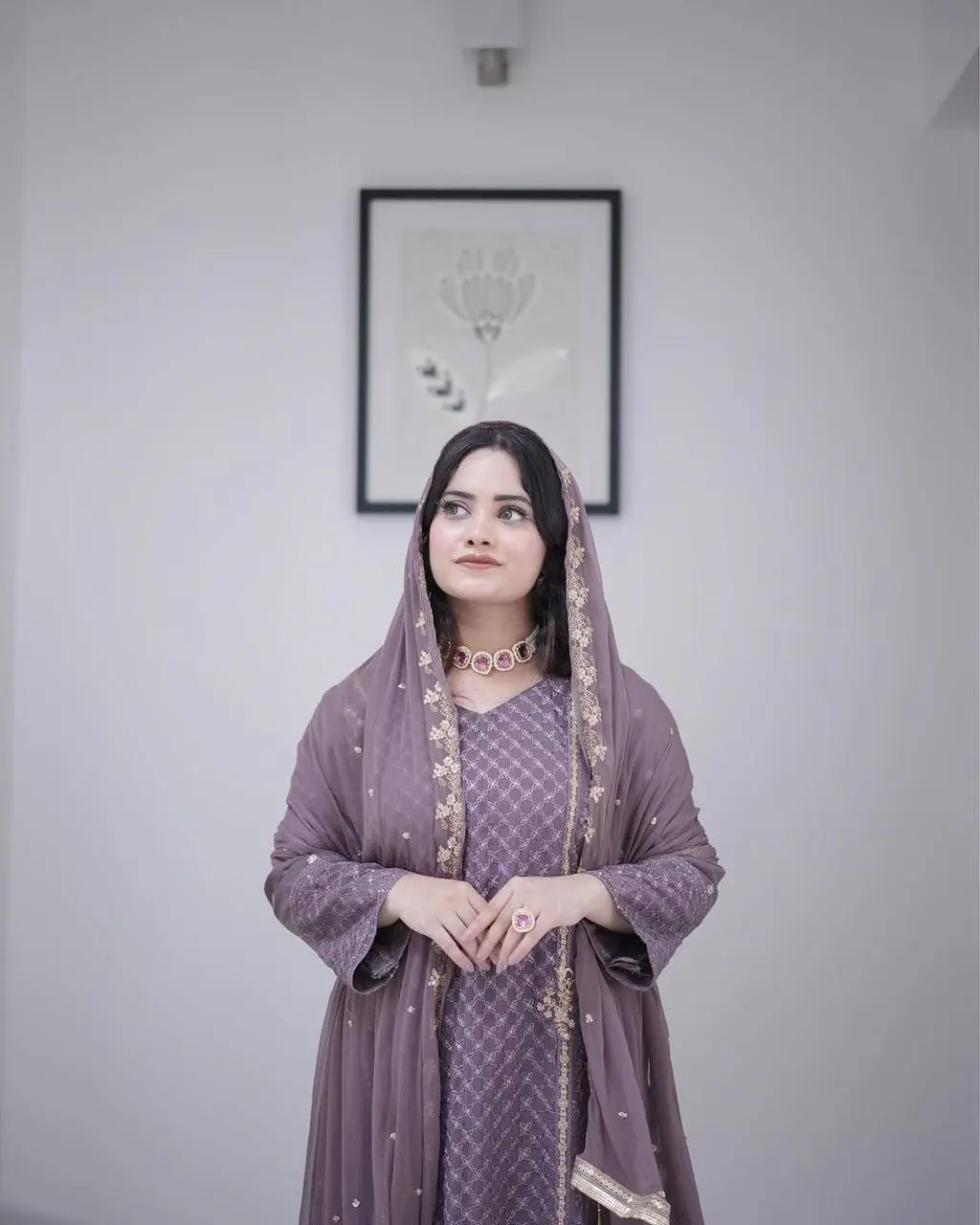 Nency-PD- Heavy Faux Georgette Top Bottom & Dupatta Set - Jaipur Blossom - Image 10