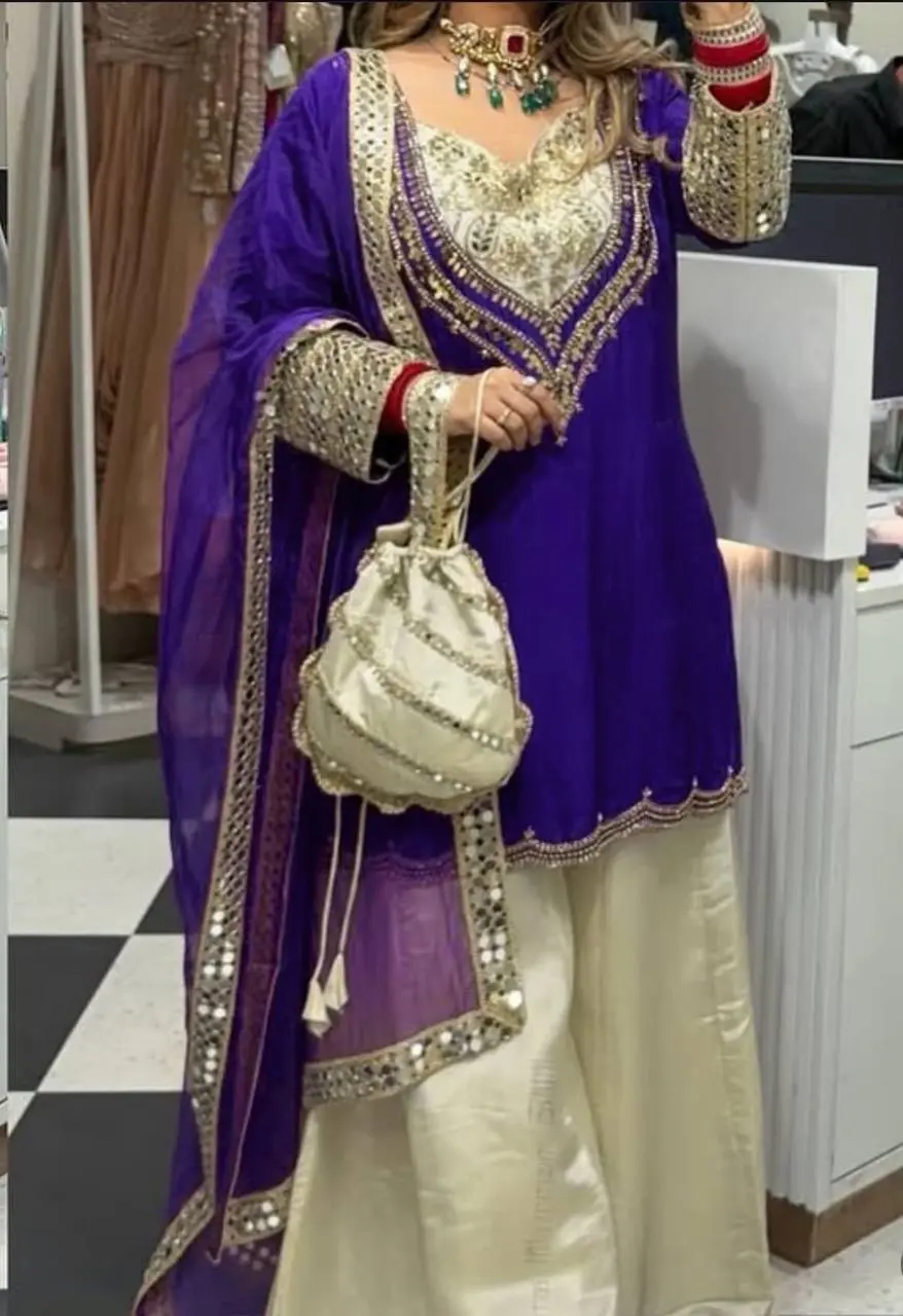 Pankti-MD-Heavy Natural Crepe Top Plazzo set - Image 5