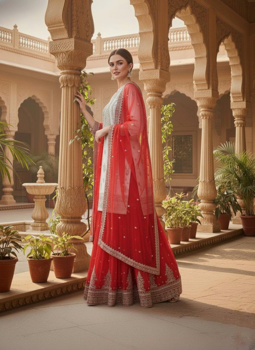 Hina-ZSR Pure Heavy Georgette sharara plazzo set - Image 5