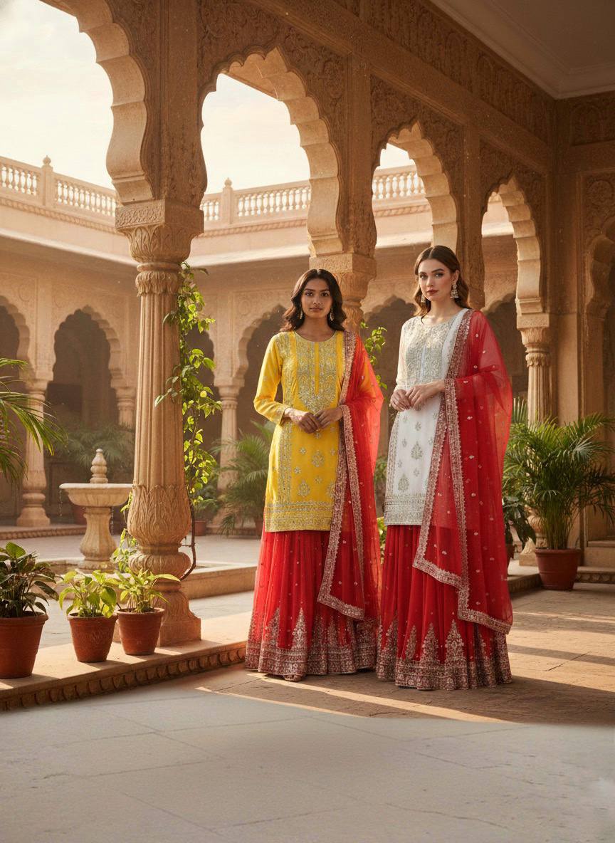Hina-ZSR Pure Heavy Georgette sharara plazzo set - Image 7