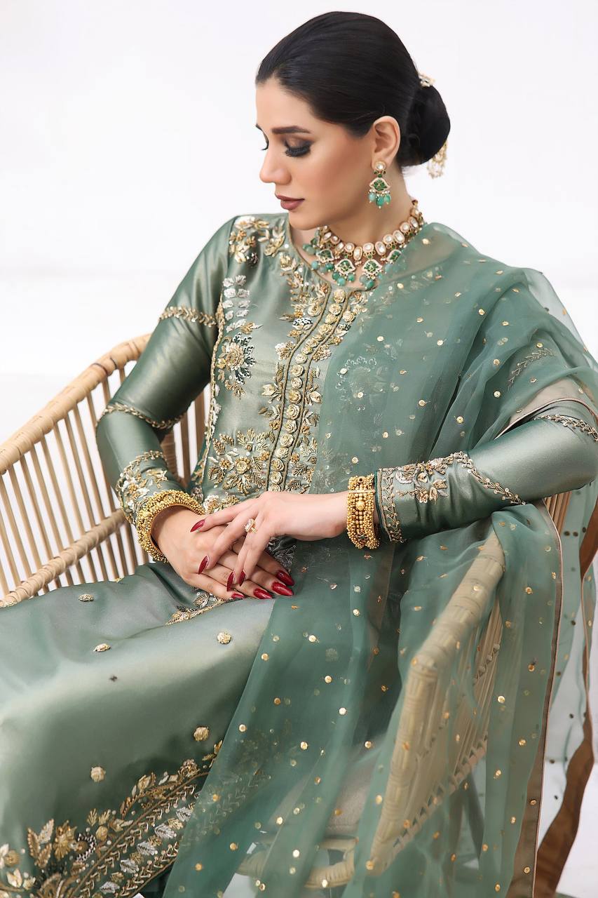 Priti -HK Kurta Set in Jimmy Choo Silk - Image 3
