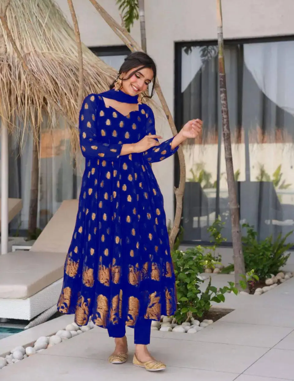 Aachal-VL- Heavy Faux Georgette Top bottom set - Image 11
