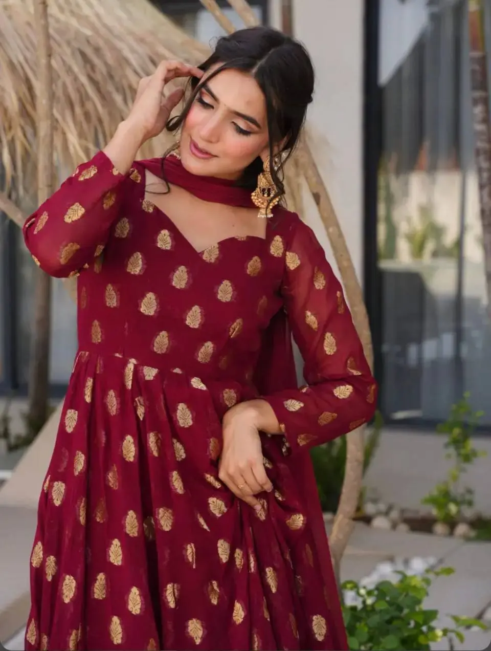 Aachal-VL- Heavy Faux Georgette Top bottom set - Image 6