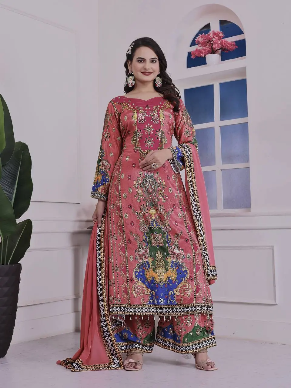 Zinia-HK-Trendy Ethnic Set Digital A-Line Kurta set- Jaipur Blossom - Image 13
