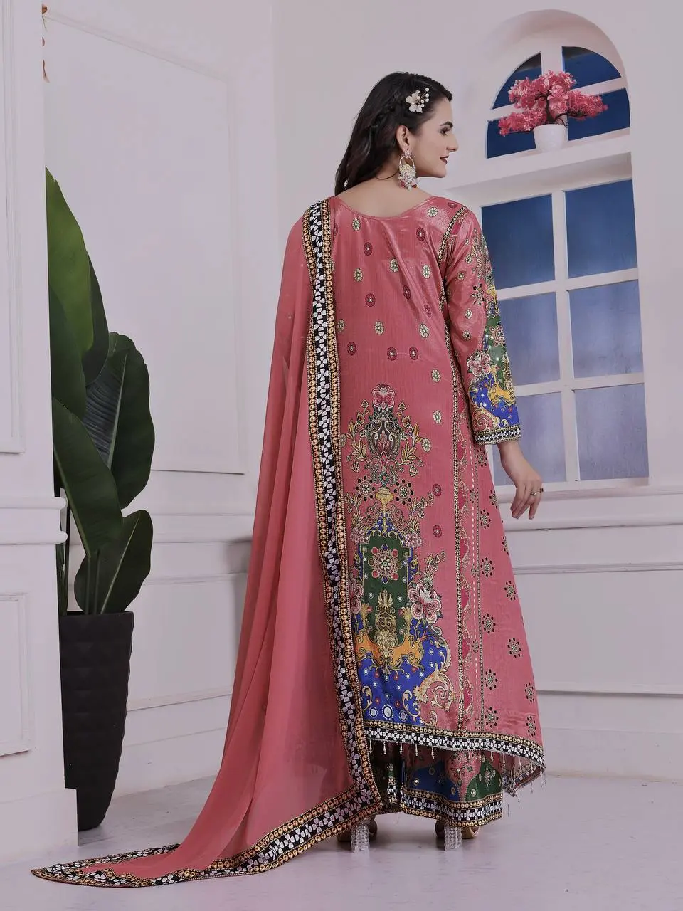 Zinia-HK-Trendy Ethnic Set Digital A-Line Kurta set- Jaipur Blossom - Image 14