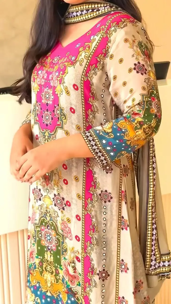 Zinia-HK-Trendy Ethnic Set Digital A-Line Kurta set- Jaipur Blossom - Image 3