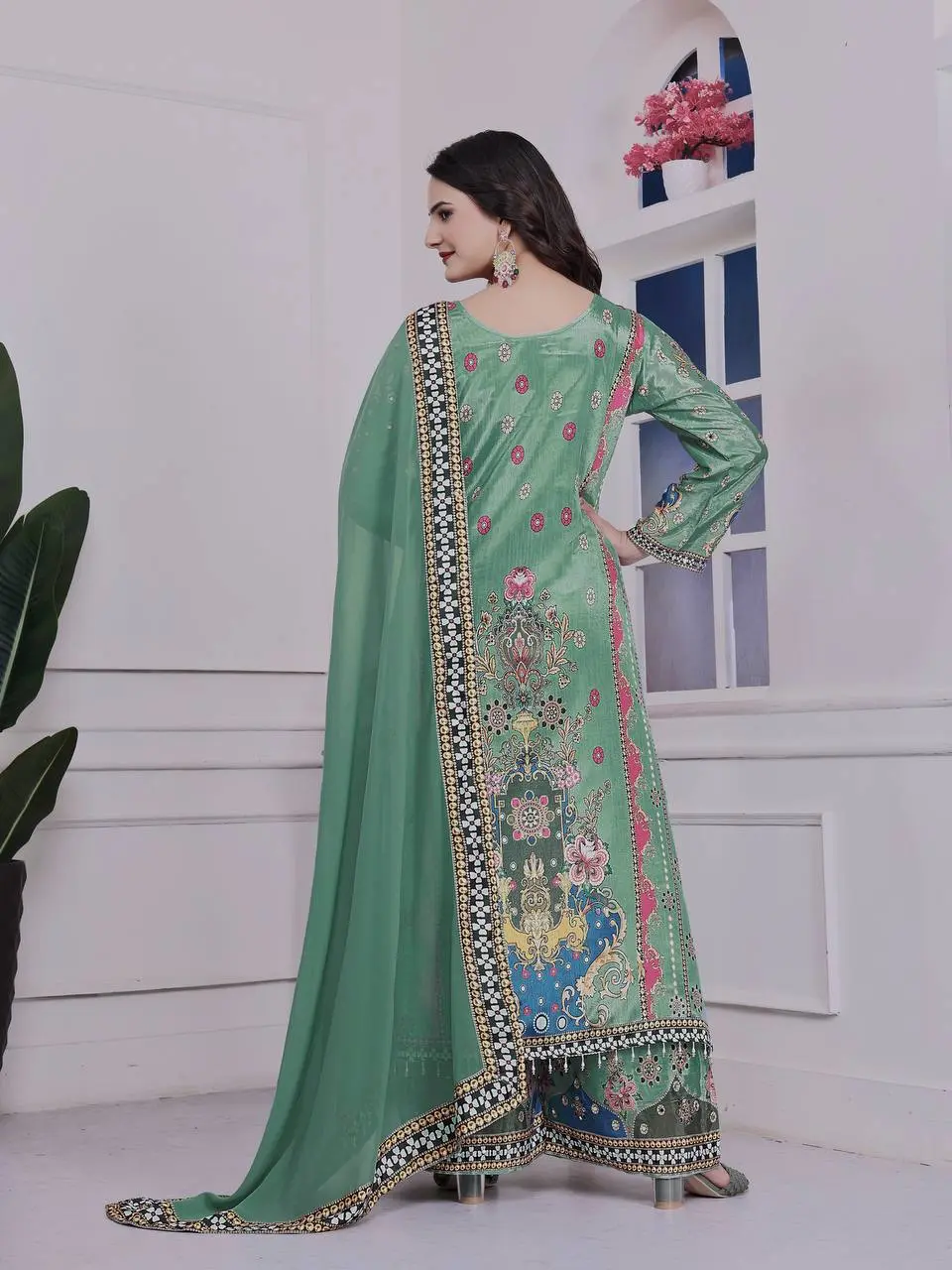 Zinia-HK-Trendy Ethnic Set Digital A-Line Kurta set- Jaipur Blossom - Image 7
